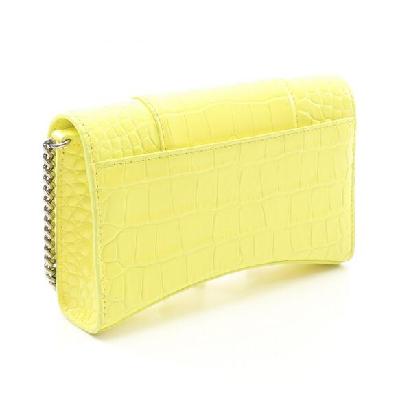 Balenciaga Hourglass Shoulder Bag Leather Yellow - Picture 2 of 5